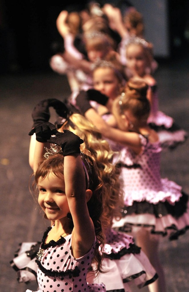 Briauna Rousseau, 4, performs with her ballet group during a rehearsal Thursday in preparation for the Saturday show at the Messalonskee Performing Arts Center.