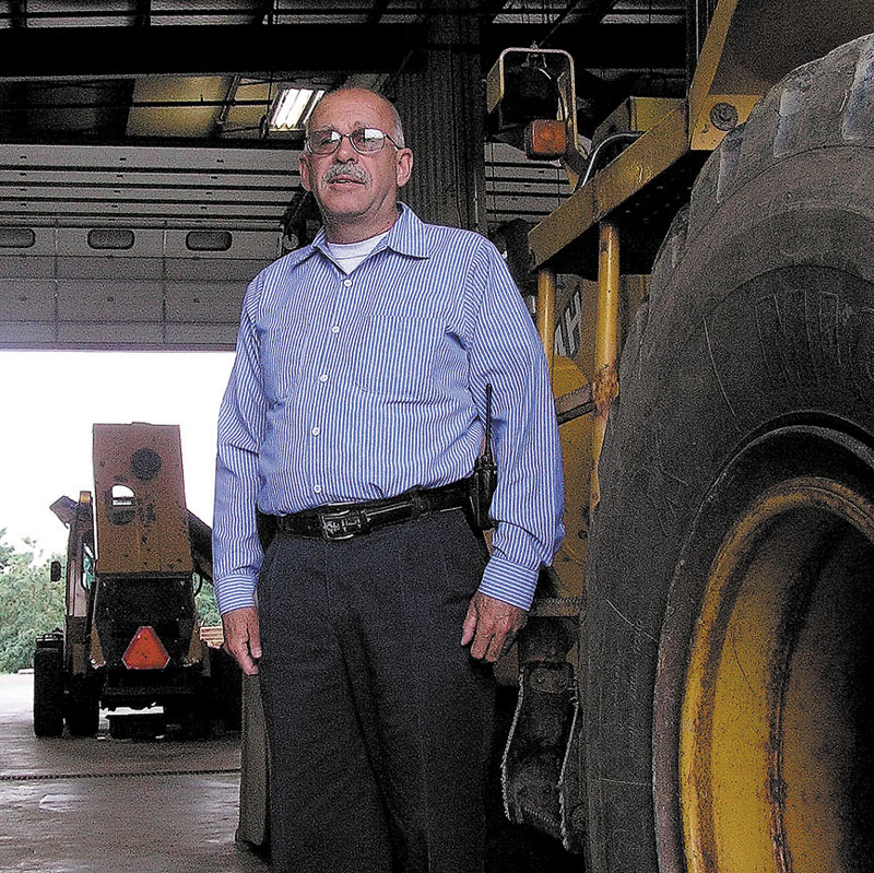 PUBLIC WORKER: Paul Fongemie, the new director of public works in Winslow, is seen inside the department’s garage last week. Fongemie, of Old Town, previously worked for the town of Milford.