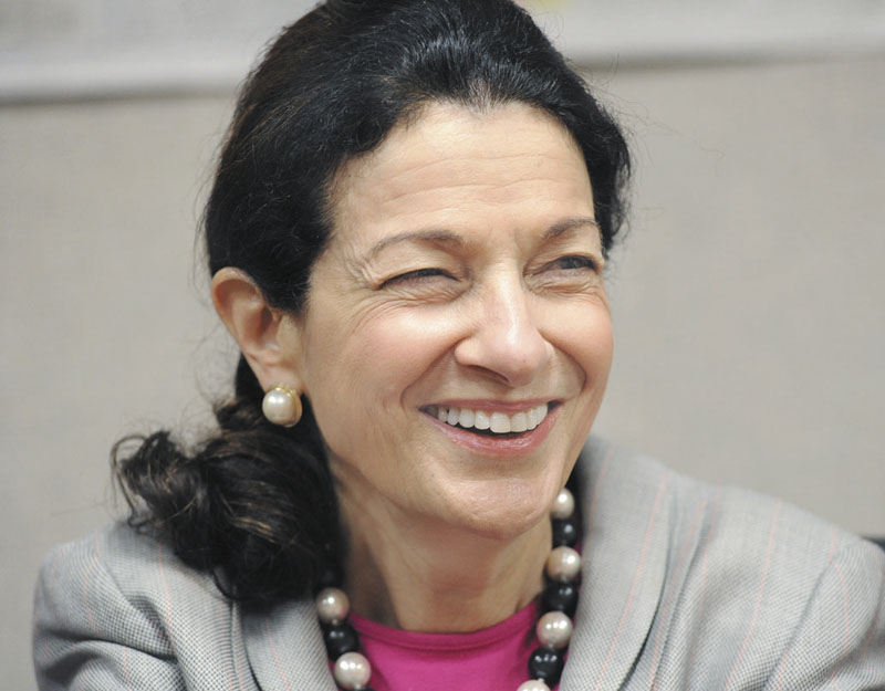 BACK IN MAINE: U.S. Sen. Olympia Snowe met with MaineToday Media's editorial board in Portland on Friday.