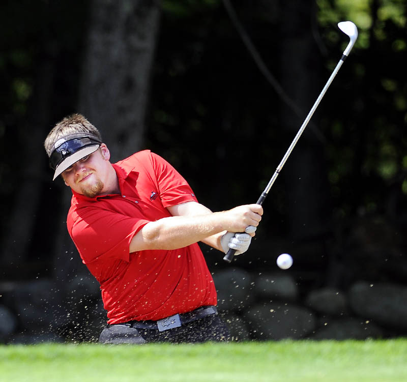 THE CHAMP: Ryan Gay hits a shot out of a rough Thursday during the final round of the MSGA Match Play Invitational at the Augusta Country Club in Manchester.