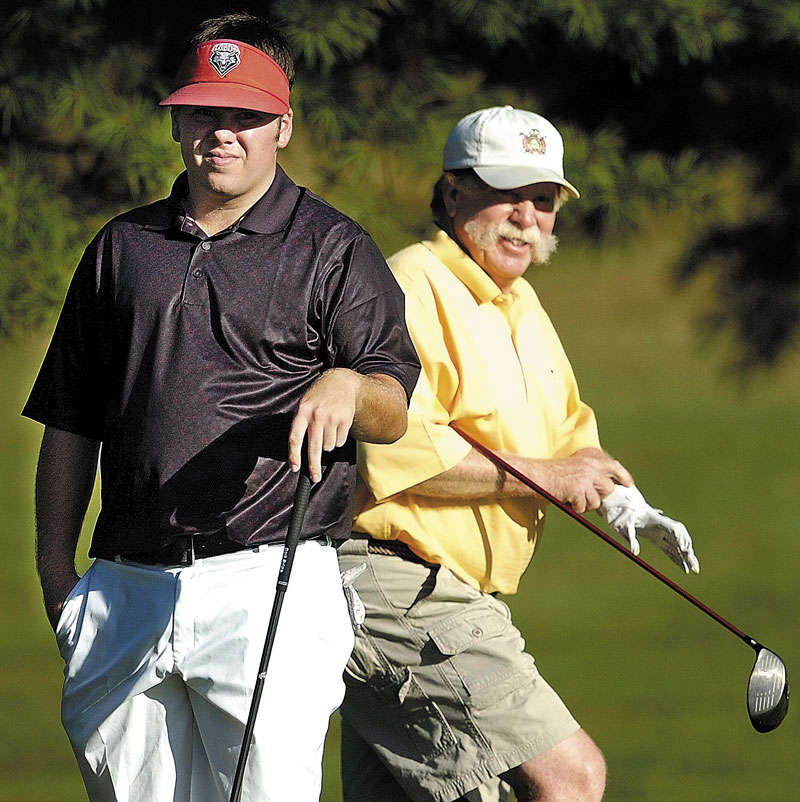 EPIC MATCH: Ryan Gay, left, and Mark Plummer faced off in the first round of the MSGA Match Play Invitational last summer. Plummer won the match, which lasted 21 holes.