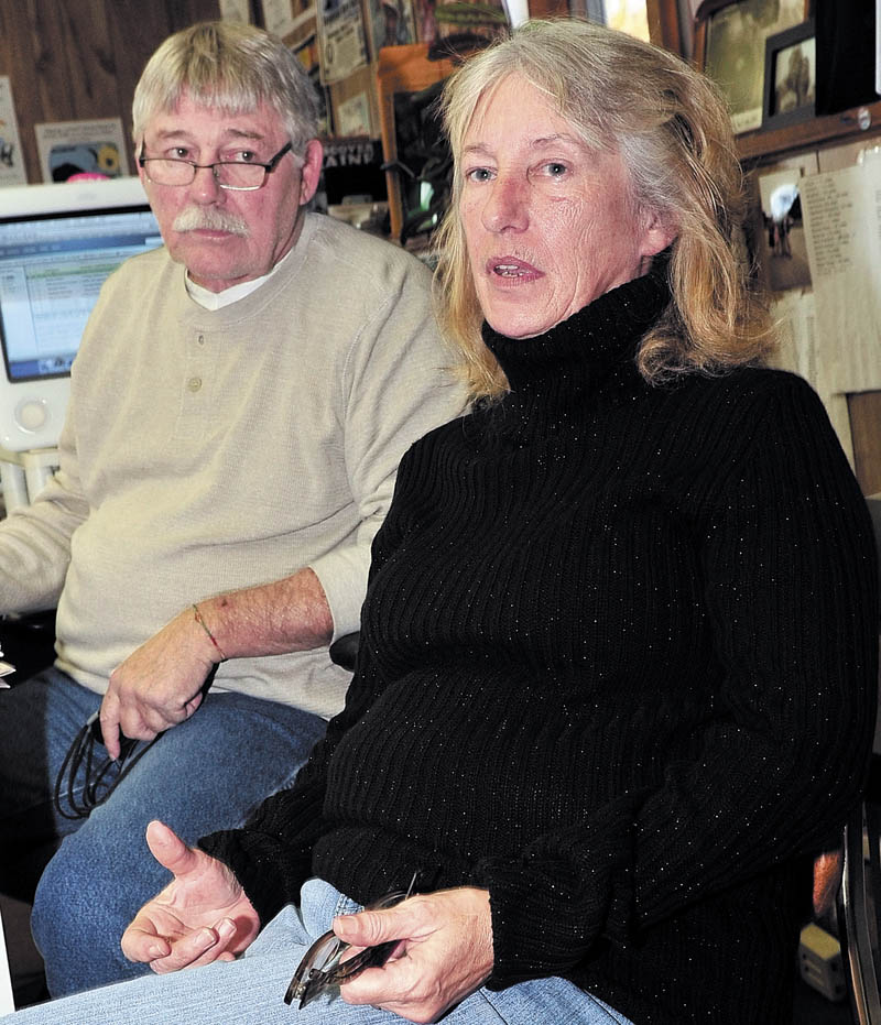 Doug and Mary Lou Harlow talk on Wednesday about the fire that caused extensive damage to their home in Athens Tuesday evening. The Harlows were not injured but a barn and portion of the home were destroyed.