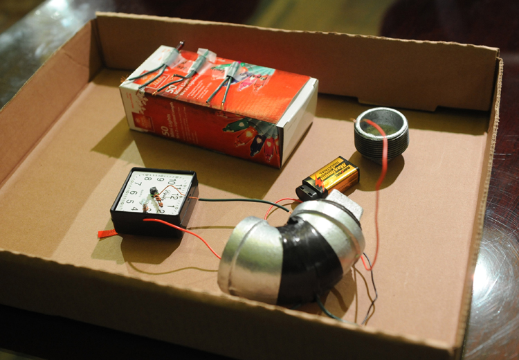 A mock-up of a pipe bomb is displayed during a news conference at New York City Hall called by Mayor Michael Bloomberg on Sunday. The mock-up represents what authorities believe a homemade bomb would have looked like if its construction had been completed.