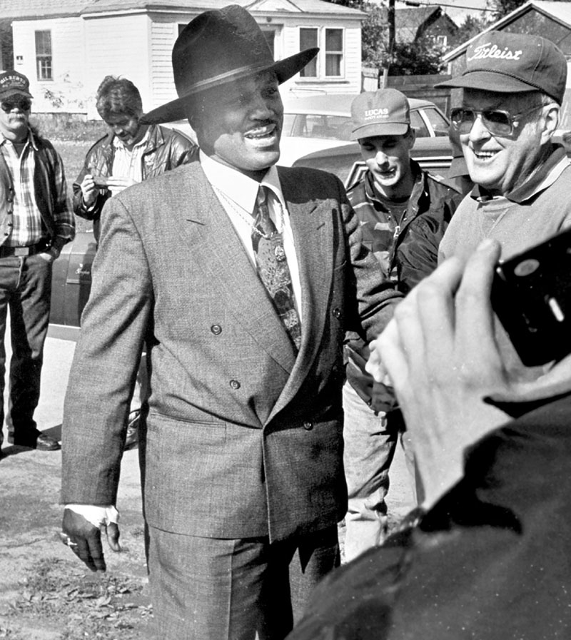 Boxer Joe Frazier visits Skowhegan in 1992.