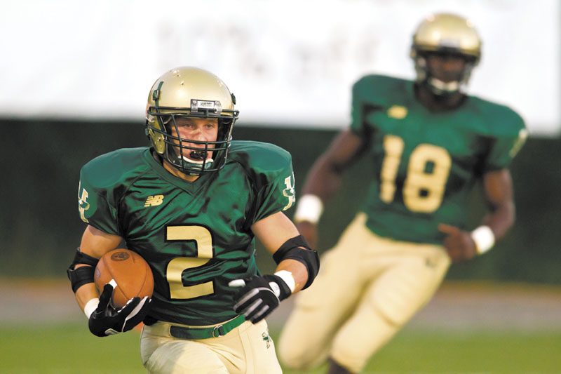 READY TO GO: Farmingdale native Ryan Dorso, a freshman on the Husson University football team, has been out since the fourth week of the season with a concussion. He hopes to return to action when the Eagles play Castleton State. Husson Football Husson University Football eagles