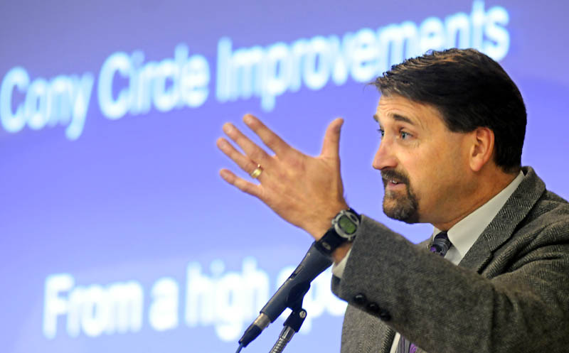 STREET SMARTS: City of Augusta Development Director Michael Duguay speaks at transportation conference Thursday in Augusta. The conference was sponsored by the Maine Department of Transportation.