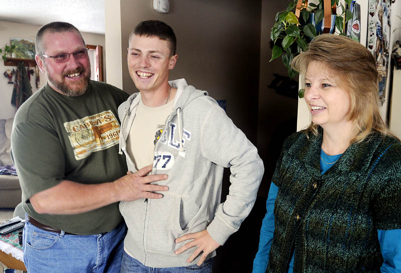 FAMILY: Jeffrey Moore is staying with his father, George, and stepmother, Penny, at their Winthrop home while on leave from the Army. The generator mechanic recently returned from a tour in Iraq. During the break, he also is spending time with other members of his family, including his mother, Darlene Moore, of Wayne.