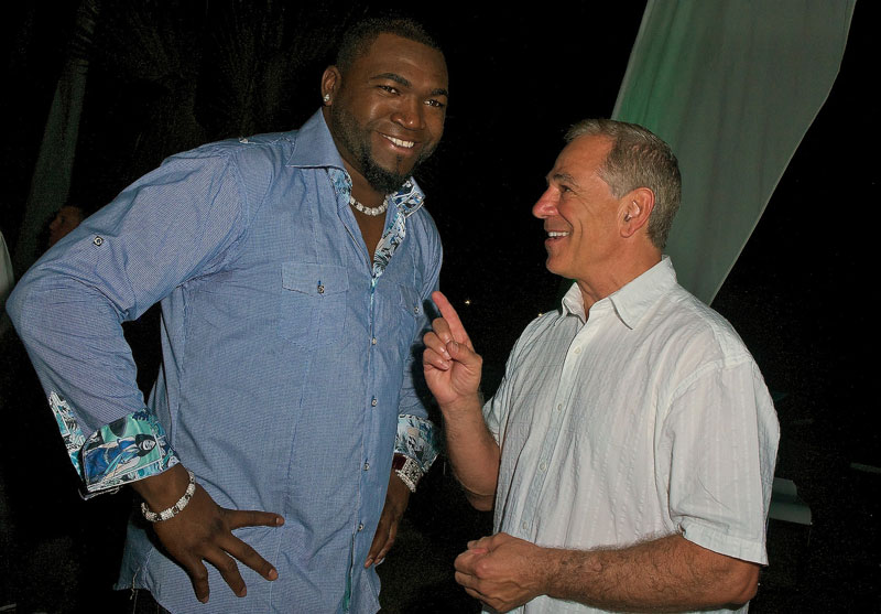 New Red Sox manager Bobby Valentine talks to free agent slugger David Ortiz during Ortiz's annual celebrity golf classic in Punta Cana, Dominic Republic on Friday.