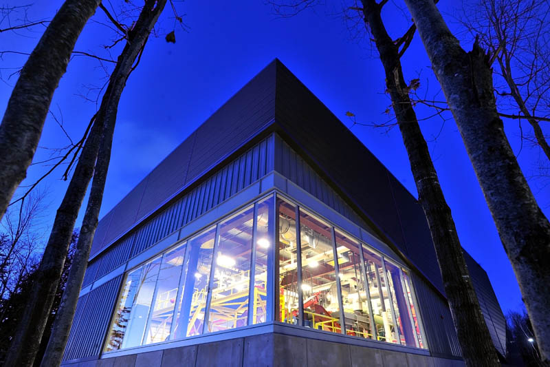 The newly operational biomass plant at Colby College on Thursday.