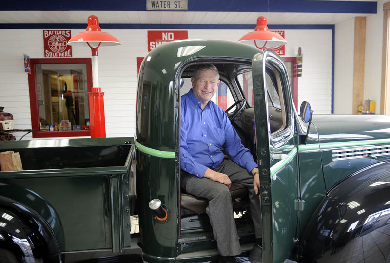 Dan Bailey sits in the cab of a 1945 Chevy pickup his grandfather, Percy, originally sold at his family's auto dealership in Gardiner. The Bailey's have been selling cars in the community for 84 years.