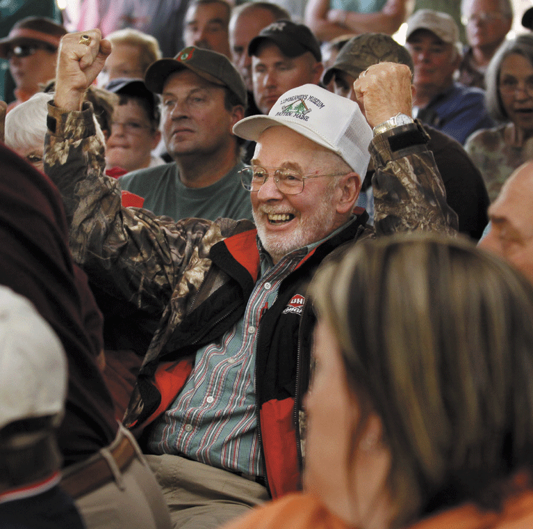 Ray Mitchison, of North Chatham, N.Y., reacts as his name is called during the 2010 Maine moose lottery. New lottery rules will make it easier for those who have been shut out in the past to win a permit.