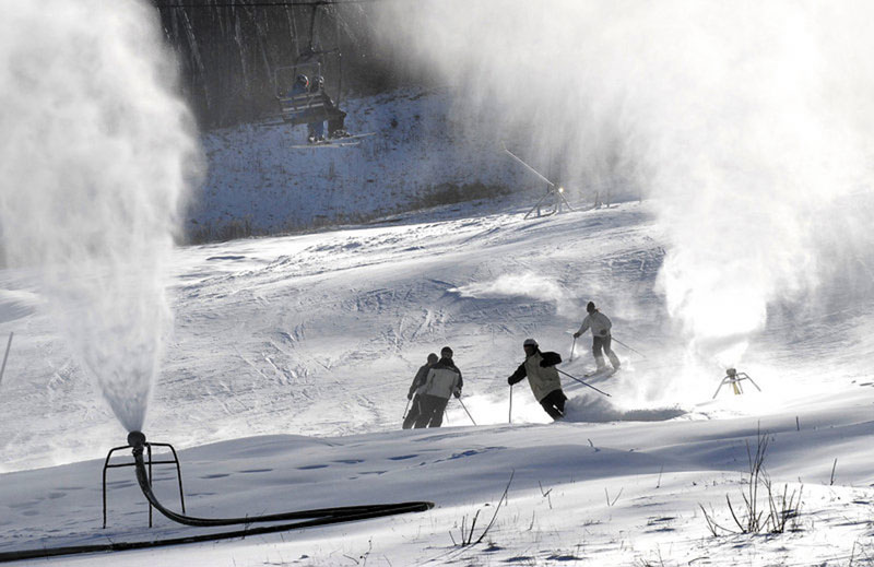 MAKING SNOW: Snowmaking’s long history in Maine dates back to the 1960s when the ingenuity of Otto Wallingford at Auburn’s Lost Valley would help revolutionize the ski industry nationwide.