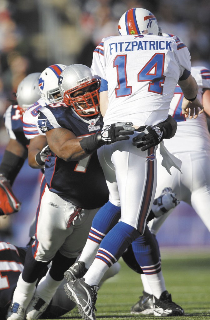 BUSY MAN: New England Patriots nose tackle Vince Wilfork is busy preparing for the AFC Championship game and being a father and a husband. Wilfork and his wife Bianca have three children, D’Audre, Destiny and David Dream-Angel.