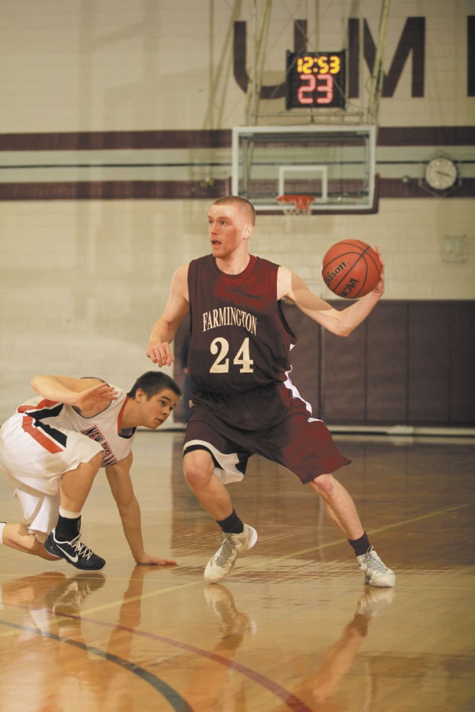 MAKING AN IMPACT: Maranacook Community High School graduate Kevin Leary has played a key role for the University of Maine at Farmington men’s basketball team, which is tied for first in the North Atlantic Conference this winter. Leary sat out last season because of grades. UMF vs. NEC