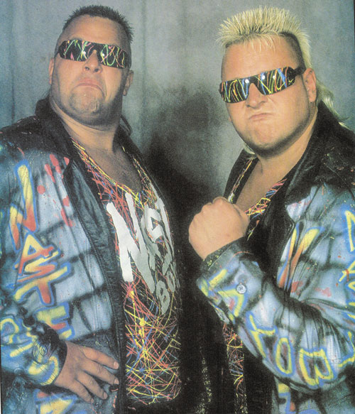 BACK IN ACTION: Jerry “Biff” Sags, left, and Brian “Buff Knobbs will wrestle Sunday at the Augusta Civic Center. Wrestling begins at 4 p.m. and tickets are available at the Civic Center box office, Ticketmaster and Walmart.