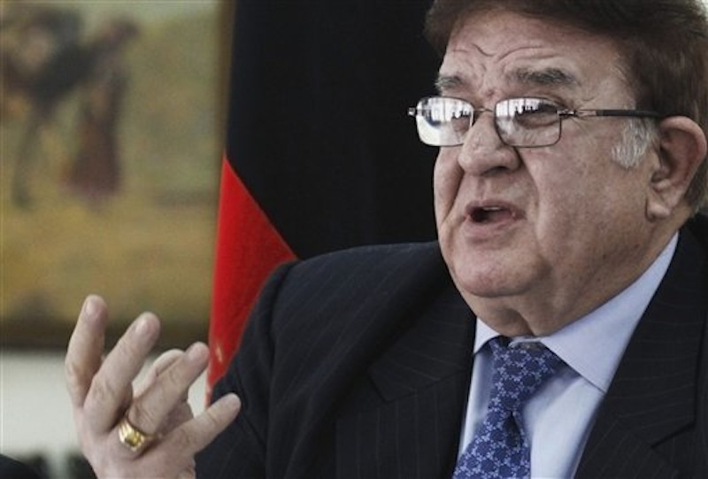 In this March 14, 2012 photo, Afghan Defense Minister Abdul Rahim Wardak speaks during a news conference in Kabul, Afghanistan. The Afghan government says it has reached a deal with the U.S. to govern controversial night raids by American forces. The Afghan Foreign Ministry says the memorandum of understanding on special operations will be signed later Sunday, April 8, 2012, by Defense Minister Gen. Abdul Rahim Wardak and the commander of U.S. forces, Gen. John Allen. (AP Photo/Ahmad Jamshid)