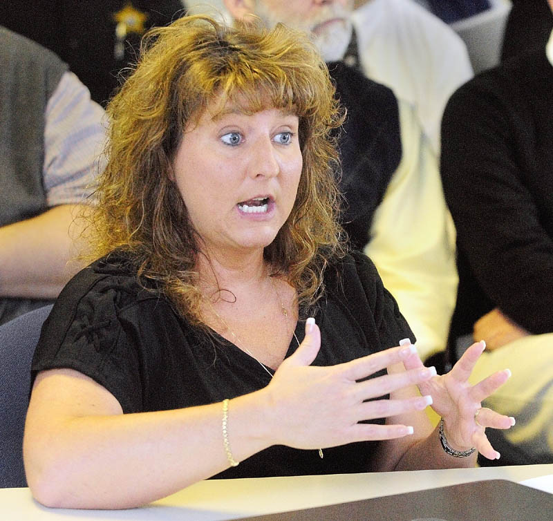 SUPPORT: Capt. Marsha Alexander, administrator of the Kennebec County jail, talks about the Criminogenic Addiction & Recovery Academy during a Maine Board of Corrections working group meeting Thursday in Augusta.
