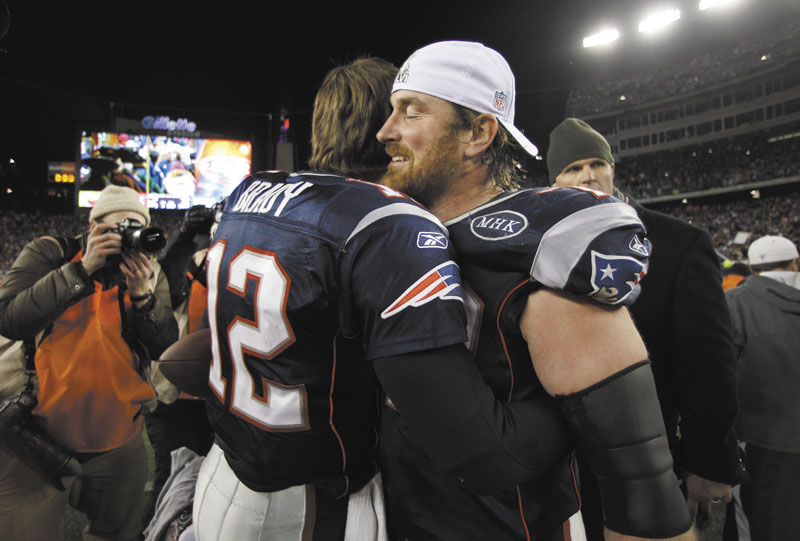 Tom Brady, left, and Matt Light.
