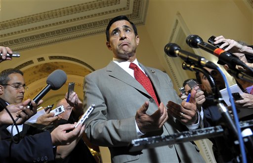 Rep. Darrell Issa, R-Calif., speaks to reporters following his meeting with Attorney General Eric Holder on Tuesday.