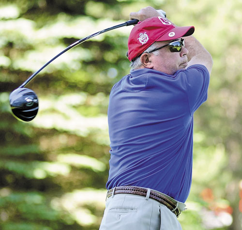 GETTING READY: Charlie Shulman tees off the 10th hole Friday morning at the Augusta Country Club in Manchester. The Charlie’s Maine Open begins Tuesday at the Augusta Country Club. Shuman will play in today’s pro-am tournament.