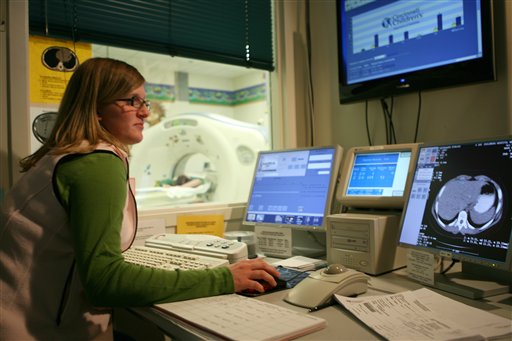 This undated handout photo provided by the Cincinnati Children�s Hospital shows a young patient getting a CT scan at the Cincinnati Children's Hospital Medical Center in Cincinnati. The government is taking steps to help ensure that children who need CT scans and other X-ray-based tests don't get an adult-sized dose of radiation. Too much radiation from medical testing is a growing concern, especially for children, because it may increase the risk of cancer later in life. (AP Photo/Cincinnati Children�s Hospital)