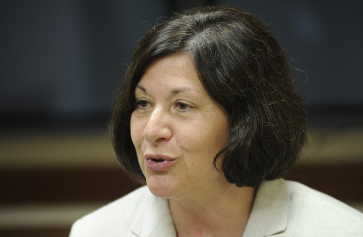 Selma Botman at today's news conference: USM is "fiscally sound, it's student-focused and it's developed its ties to the community."