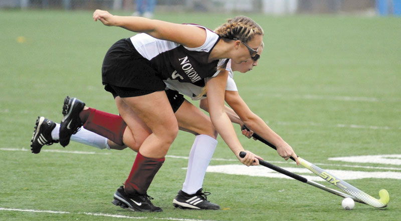 ALL-STAR: Nokomis’ Becca Boyce, front, will play in the McNally Senior All-Star game on Saturday at Colby College.