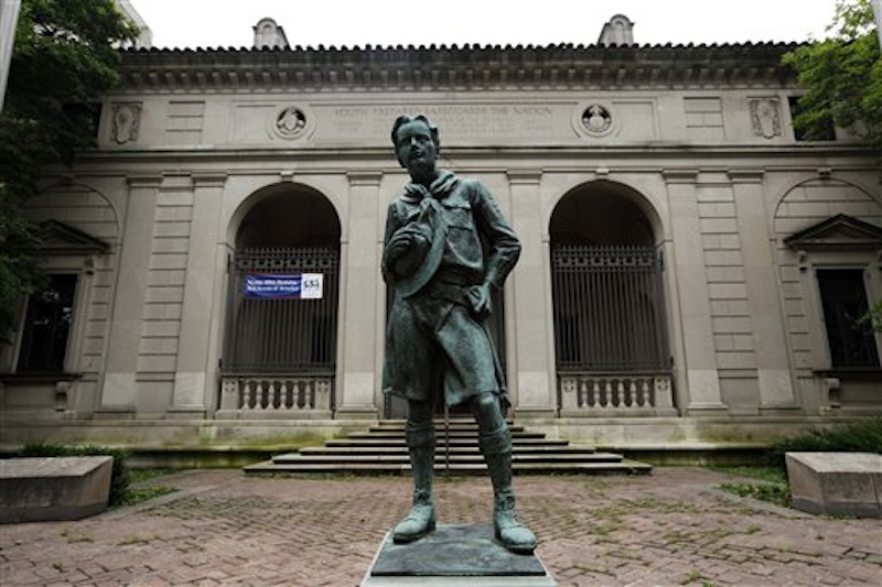 This June 14, 2010 file photo shows the city-owned Boy Scouts headquarters in Philadelphia. After a confidential two-year review, the Boy Scouts of America on Tuesday, July 17, 2012 emphatically reaffirmed its policy of excluding gays, ruling out any changes despite relentless protest campaigns by some critics. On Wednesday, March 21, 2012, a judge ruled the city of Philadelphia must pay nearly $900,000 after a failed effort to evict the Boy Scouts of America over the group's ban on gays. (AP Photo/Matt Rourke, File)