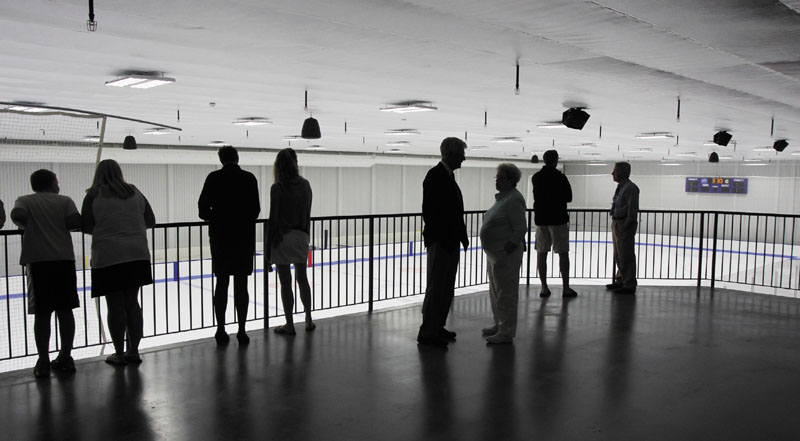 IN THE ICE VAULT: Guests tour the new Bank of Maine Ice Vault following a ribbon-cutting ceremony in Hallowell on Friday.