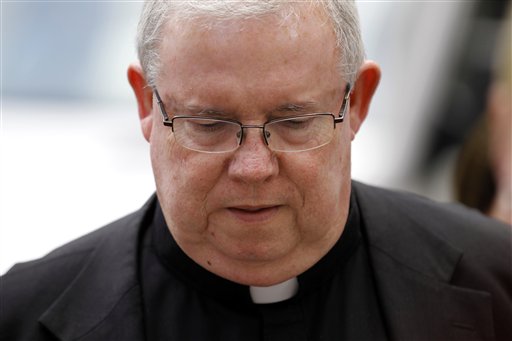 In this June 22 photo, Monsignor William Lynn walks to the Criminal Justice Center in Philadelphia before the reading of his verdict.