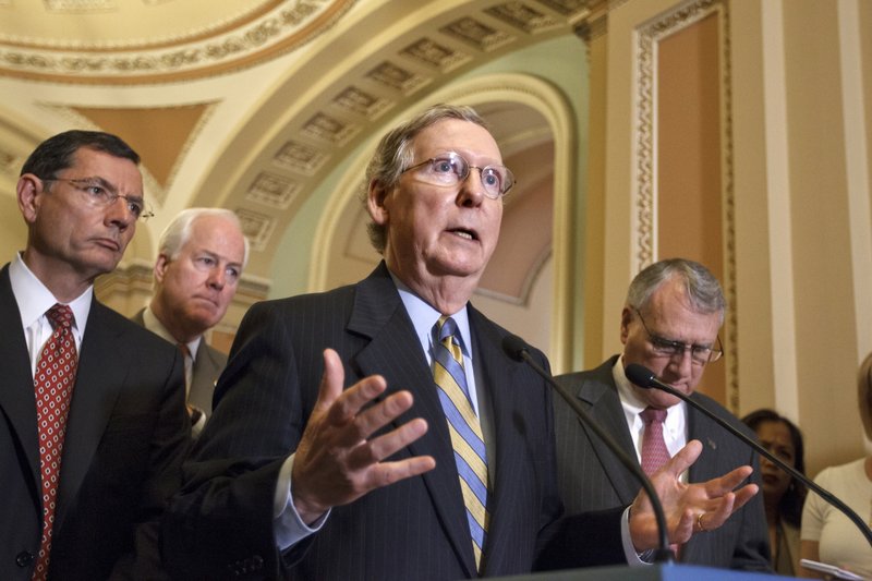 Senate Minority Leader Mitch McConnell, shown Tuesday, told Vice President Joe Biden Wednesday he should “be grateful” he’s prevented by Senate rules to speak to the tax issue.