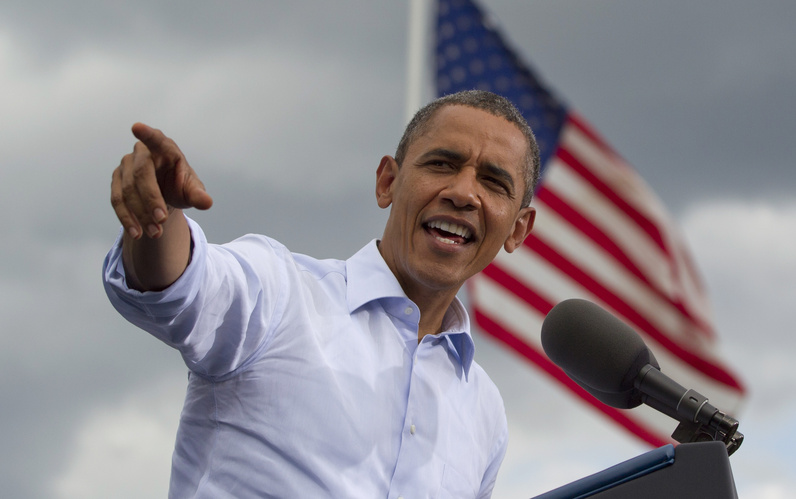 President Obama speaks at a campaign event in Rochester, N.H., on Saturday. It was Obama's third visit to the state this year.