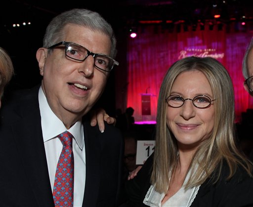 Composer Marvin Hamlisch, left, and Barbra Streisand in a Nov. 8, 2011, photo. Hamlisch wrote the song "The Way We Were," which became a huge hit for Streisand.