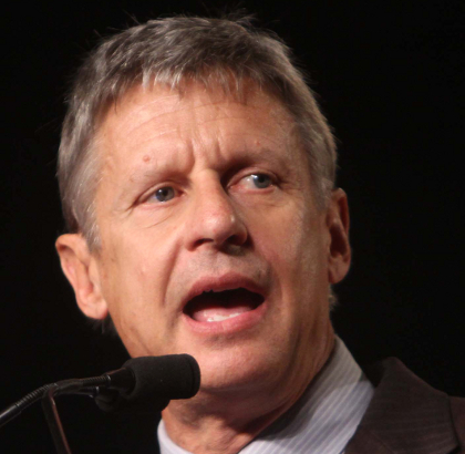 Libertarian presidential candidate Gary Johnson