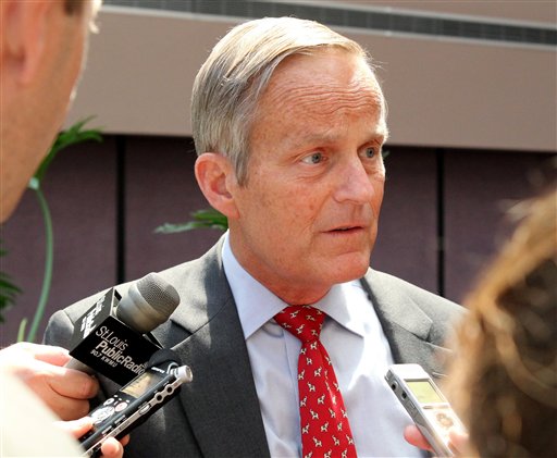 FILE - This Aug. 10, 2012 file photo shows Todd Akin, Republican candidate for U.S. Senator from Missouri taking questions after speaking at the Missouri Farm Bureau candidate interview and endorsement meeting in Jefferson City, Mo. Akin fought to salvage his Senate campaign Monday, Aug. 20, 2012, even as members of his own party turned against him and a key source of campaign funding was cut off in outrage over the Missouri congressman's comments that women are able to prevent pregnancies in cases of "legitimate rape." (AP Photo/St. Louis Pos-Dispatch, Christian Gooden)