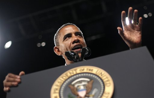 FILE - In this Sept. 9, 2012 file photo, President Barack Obama speaks in West Palm Beach, Fla. For the first time in a decade, the Sept. 11 attacks and the wars that resulted are not the focus of the presidential campaign. But President Barack Obama, who leads Republican Mitt Romney on national security issues, may try to change that this fall as he seeks to sway undecided voters and court traditional Republican constituencies. (AP Photo/Pablo Martinez Monsivais, File)