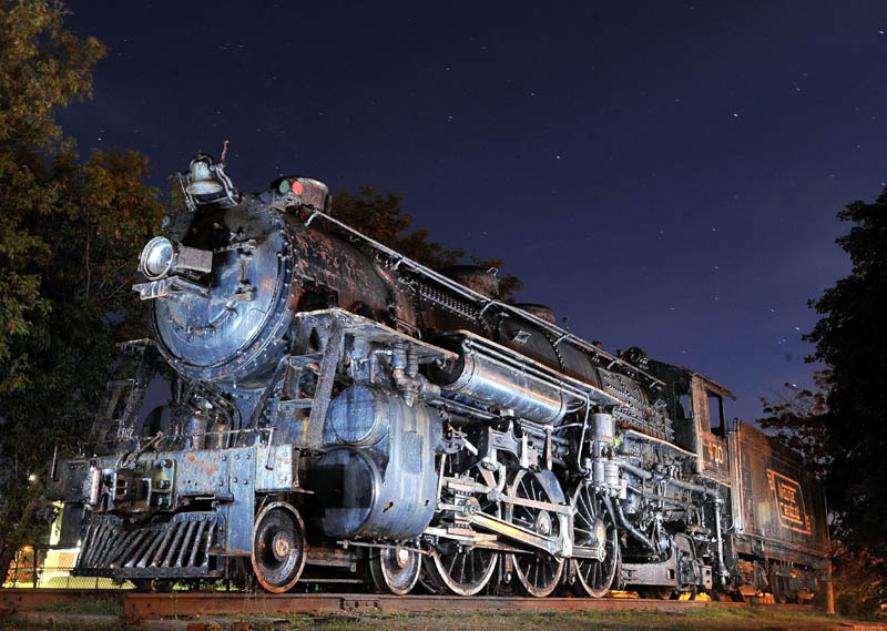 The Old 470 steam train engine in Waterville.