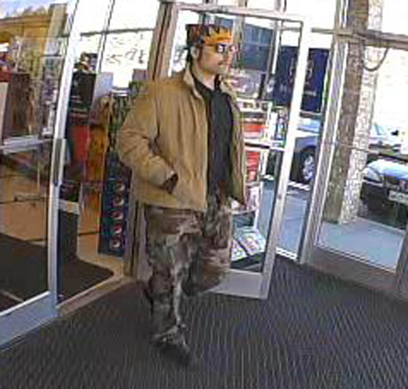 Contributed photo Police are looking for the man in this security camera photo for attempting to rob a Rite Aid pharmacy in Pittsfield Tuesday.