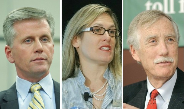 From left to right: Charlie Summers, Cynthia Dill and Angus King