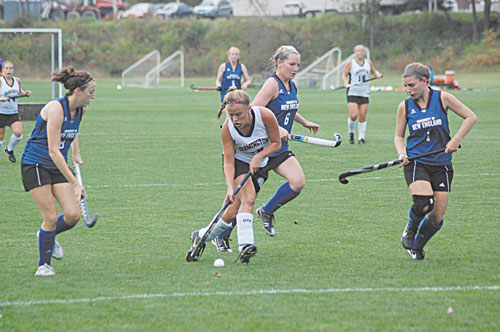 COMING THROUGH: University of Maine at Farmington’s Kashley Weymouth, right, a Gardiner Area High School grad, will be counted on for more scoring this season after the Beavers’ graduated some top scorers.