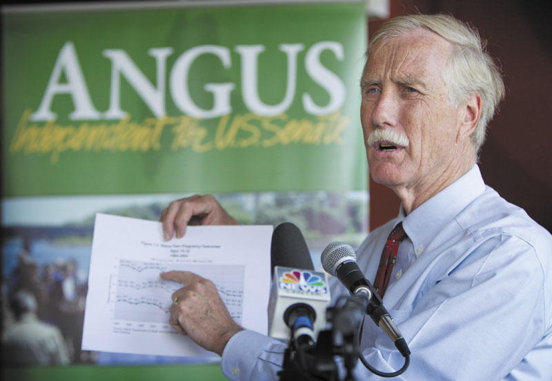 Independent U.S. Senate candidate Angus King