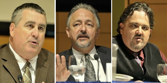 U.S. Senate candidates Steve Woods, left, Danny Dalton, center, and Andrew Ian Dodge.