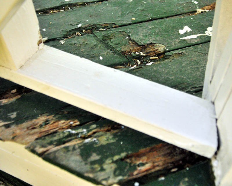 Staff photo by Joe Phelan The gazebo on Gardiner Common looks like it could use some new shingles and some repairs and pain on the floor boards.