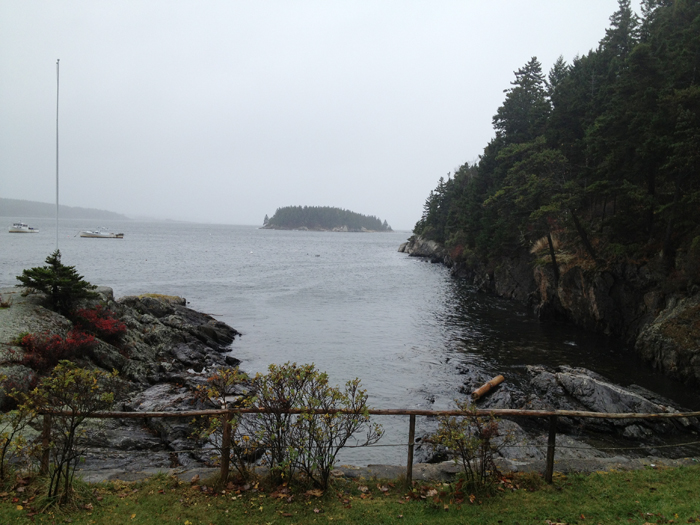 Sea conditions as seen from the shore of Carrying Place Head Island on Monday.
