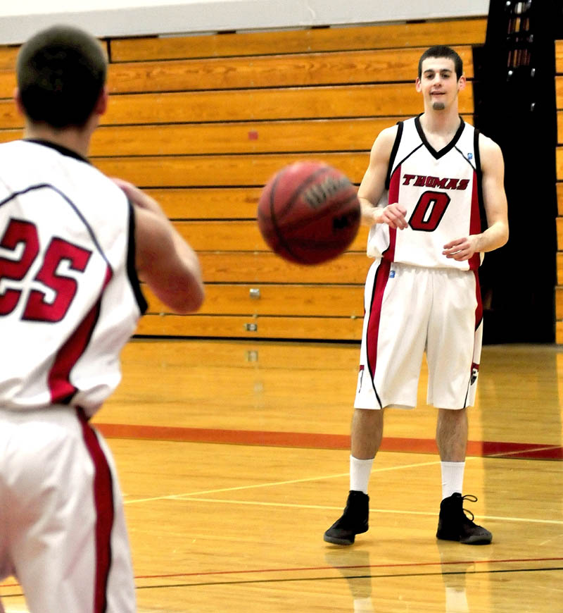 GOOD START: Levi Barnes scored 16 points in his first career start for the Thomas College men’s basketball team, a 115-111 win over the University of Maine at Machias on Nov. 17.
