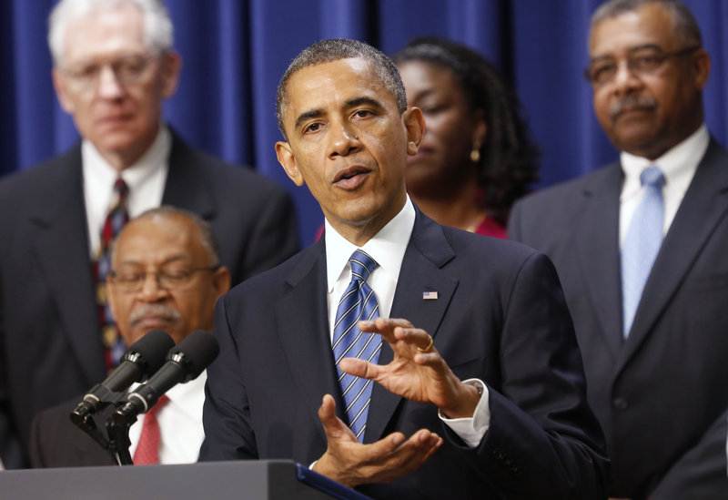 President Obama speaks at the White House Wednesday. He said reaching agreement to avoid the looming “fiscal cliff” is “too important for Washington to screw up.”