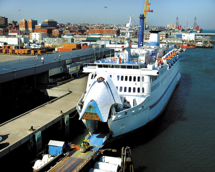 The Scotia Prince at Portland International Ferry Terminal on April 28, 2003. Negotiations are under way that could lead to restoration of ferry service between Portland and Yarmouth, Nova Scotia. John Ewing Ships