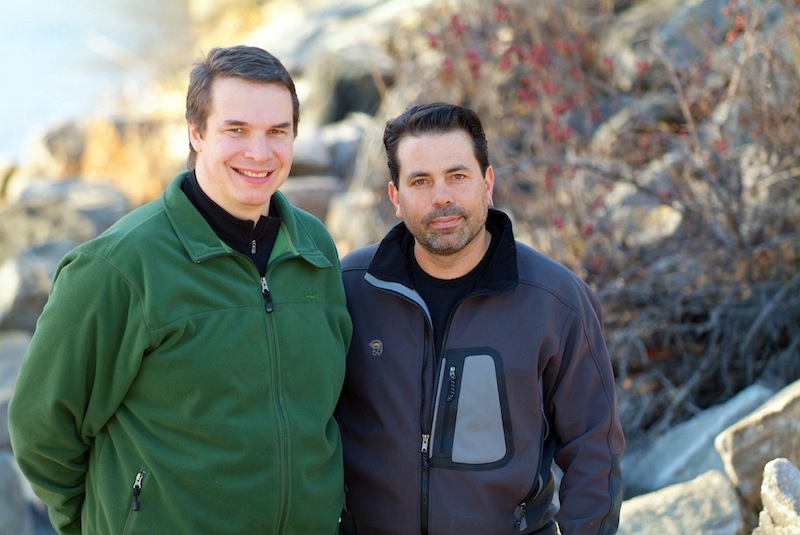 This 2006 photo released by Viking shows Greg Mortenson, left, and David Oliver Relin, co-authors of the best-selling book "Three Cups of Tea." Relin committed suicide in Corbett, Ore., outside Portland, on Nov. 14, said the deputy Multnomah County medical examiner, Peter Bellant, Sunday, Dec. 2, 2012. Relin was 49. (AP Photo/Viking, Steven Winslow)