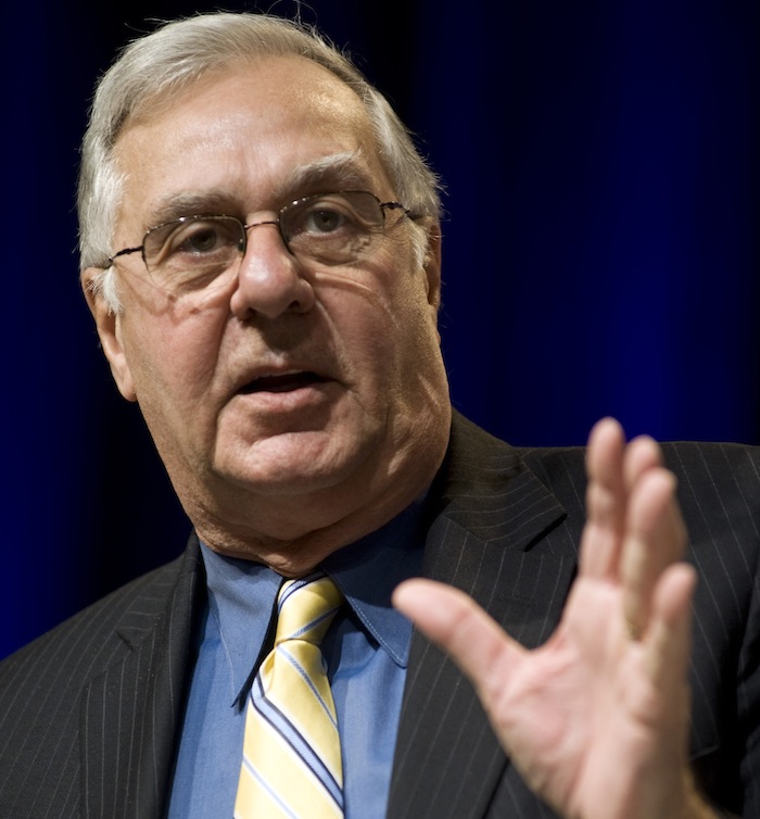 This Feb. 18, 2010 file photo shows former House Majority Leader Dick Armey speaking in Washington. Eased out with an $8 million payout provided by an influential GOP fundraiser, Armey says he has left a conservative Tea Party group, FreedomWorks, because of an internal split over the group's future direction. (AP Photo/Cliff Owen, File)