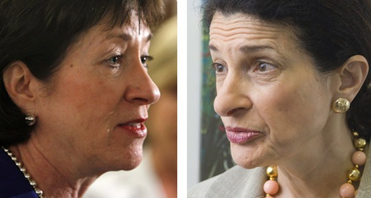 Maine Republican U.S. Sens. Susan Collins and Olympia Snowe